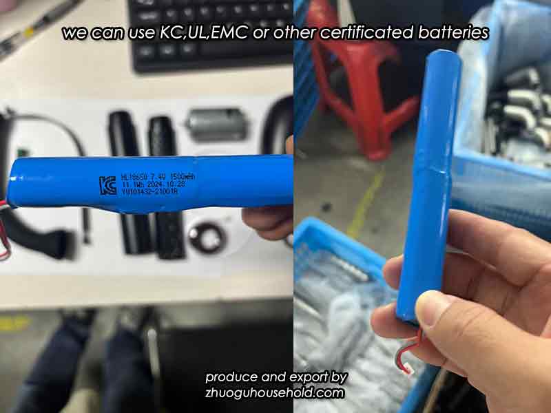 we can use KC,UL,EMC or other certificated batteries
