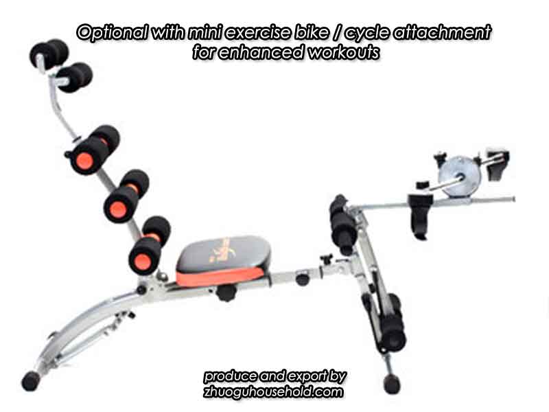 Optional with mini exercise bike / cycle attachment for enhanced workouts
