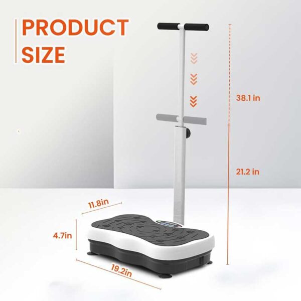 vibration plate with handle bar,vibration plate with handle, adjustable vibration platform, commercial vibration machine, whole body vibrator with bar, Bluetooth vibration plate, professional vibration trainer, gym fitness equipment, vibration therapy machine, OEM workout equipment, vibration plate manufacturer