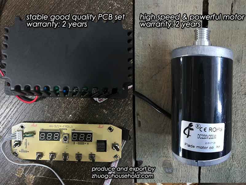 Close-up of vibrating platform motor and sturdy ABS construction