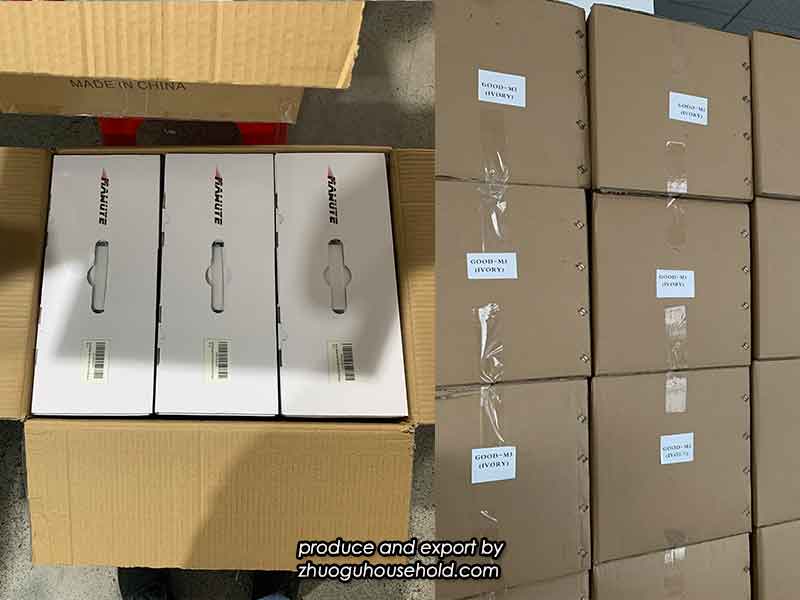 Warehouse pallets with packaged massagers ready for international shipping