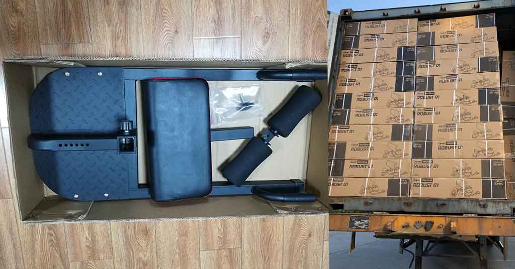 Sissy Squat Machines packed for export and international shipping