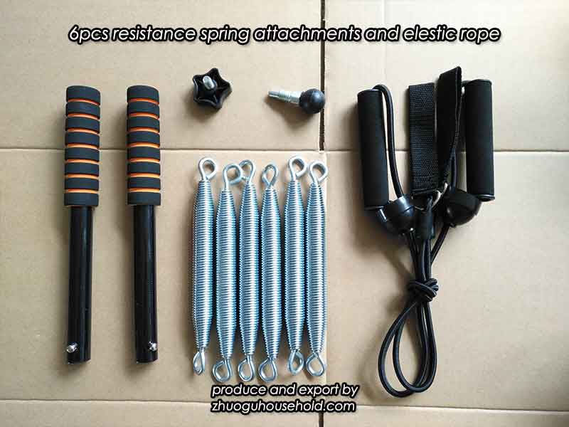 6pcs resistance spring attachments and elestic rope for Six Pack Machine Abdominal Exerciser 8001