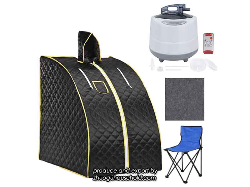 Black with Yellow Zipper OEM Wholesale Portable Sauna Box For Home