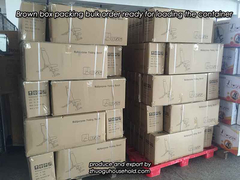 Brown box packing bulk order ready for loading the container Dumbbell Bench Press Workout Weight Bench