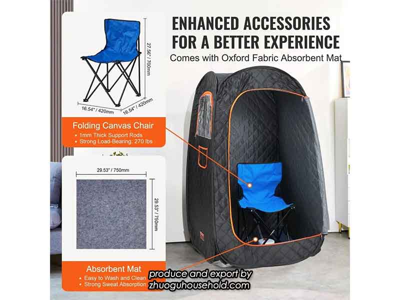 Chair and Mat Included For Better Experience OEM Wholesale Portable Steam Sauna Tent Sauna Box For Home