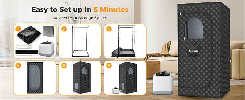 Easy Set Up OEM Wholesale Portable Sauna Box Produced And Export By Wuyi Zhuogu Household Appliances