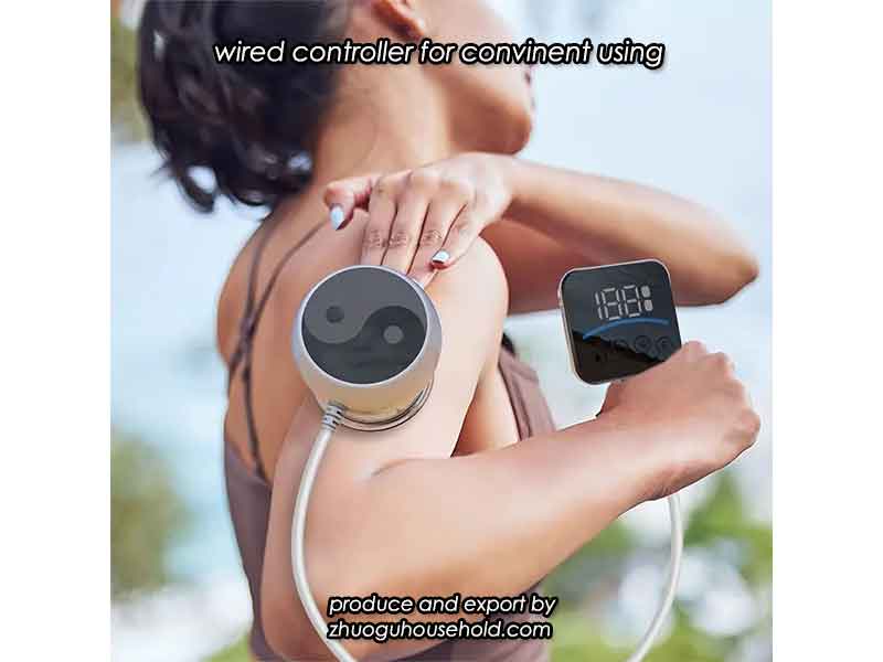 Person using an electric cupping machine on arms