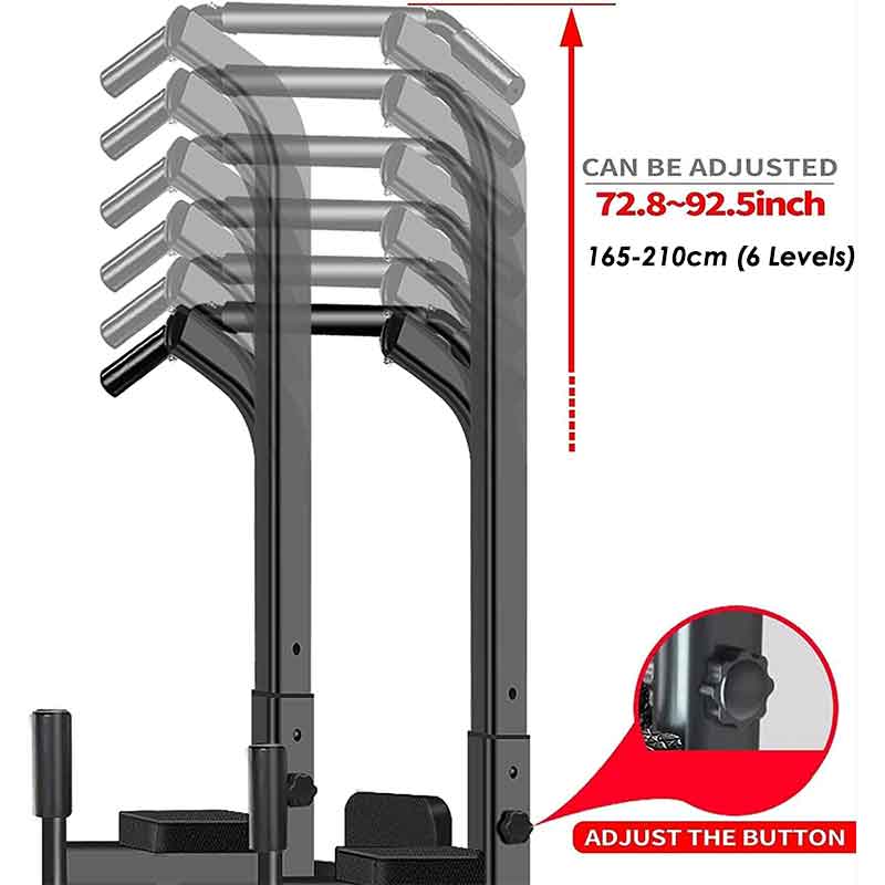 Six-Level Adjustable Power Tower For Home Gyms