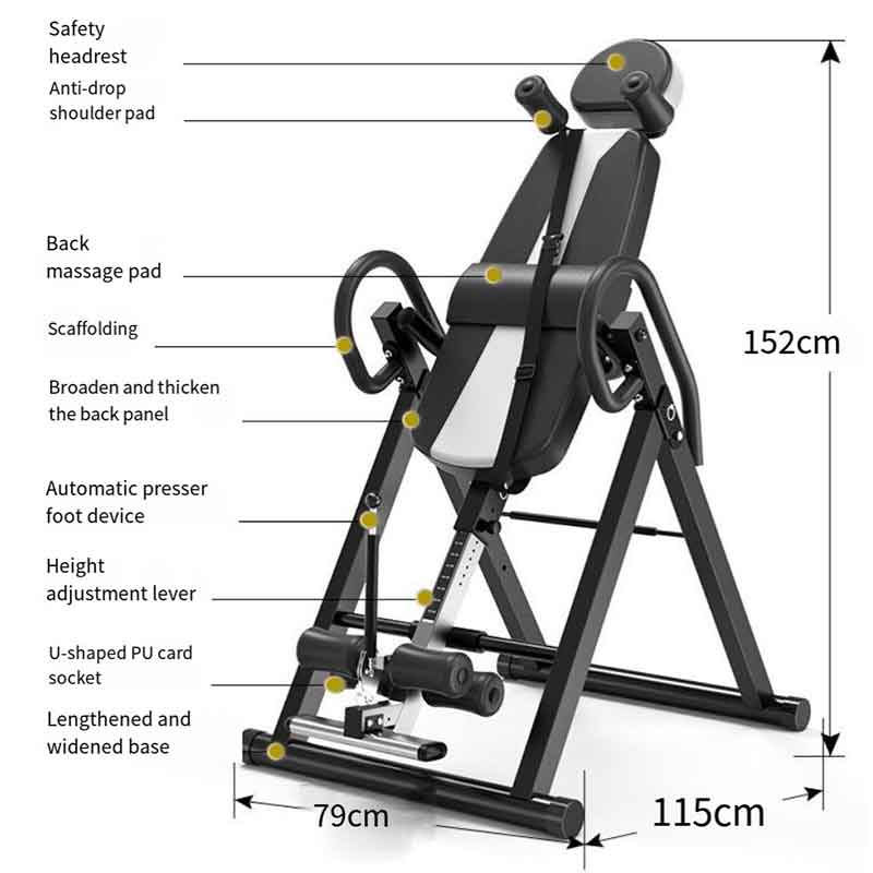 Size-And-Parts-Names-For-Wholesale-Inversion-Table-OEM-Manufacturer