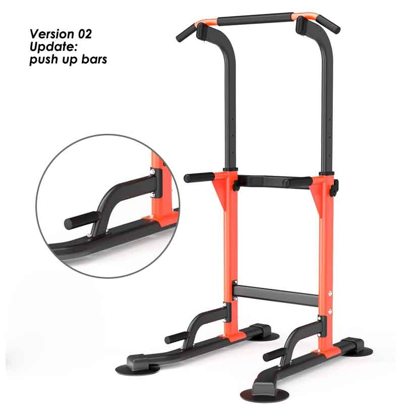 Versión 02 Actualización de barras de flexiones Torre de dominadas y fondos al por mayor Estación de inmersión de potencia PT02
