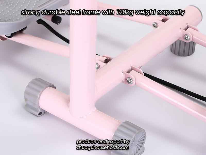 Close-up of the sturdy steel frame on the Leg Magic Machine