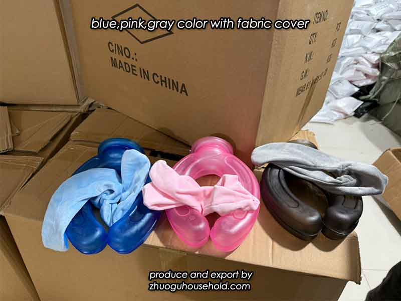 blue,pink,gray color with fabric cover Wholesale Manufacturer U-Shaped Hot Cold Water Bottle for Neck