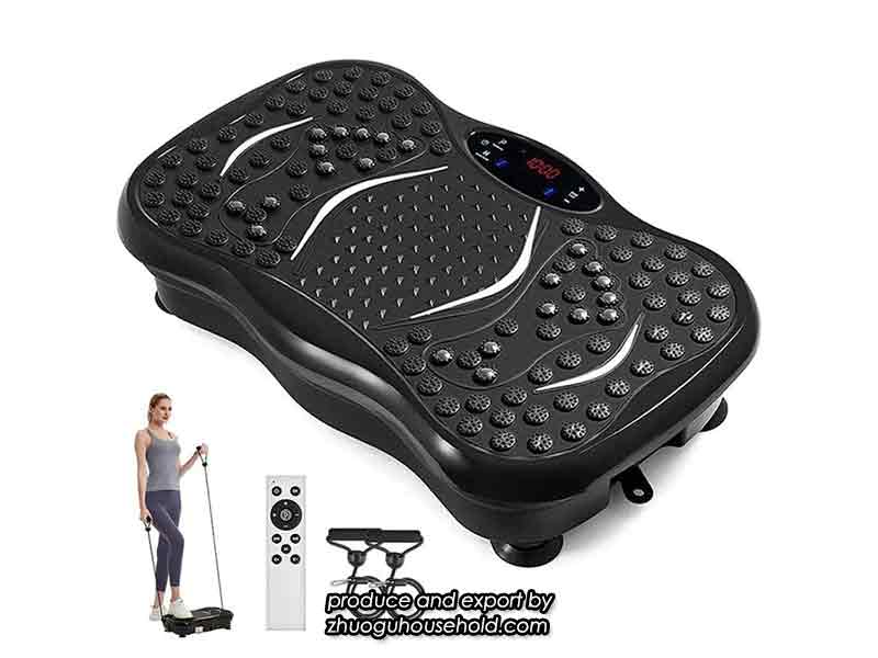 black color whole body vibration platform with elastic ropes and remote control