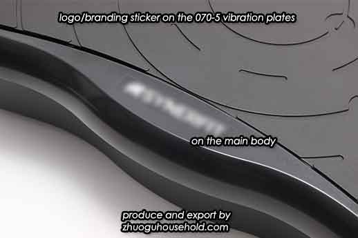 logo/branding sticker on the 070-5 vibration plates