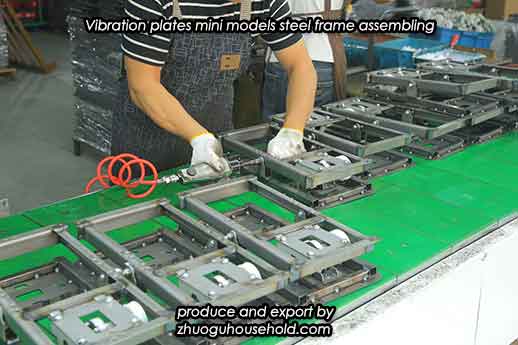 Vibration plates mini models steel frame assembling