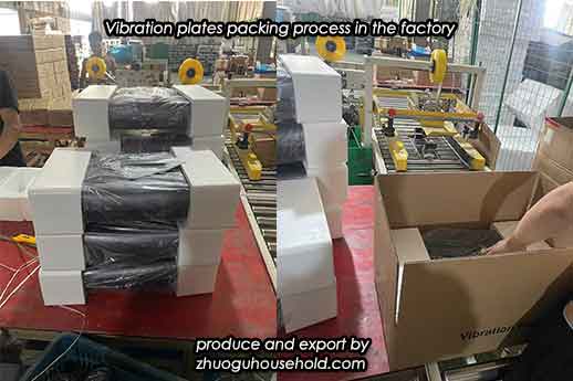 Vibration plates packing process in the factory