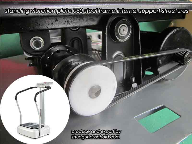 view of a steel frame vibration platform showing the internal support structures.