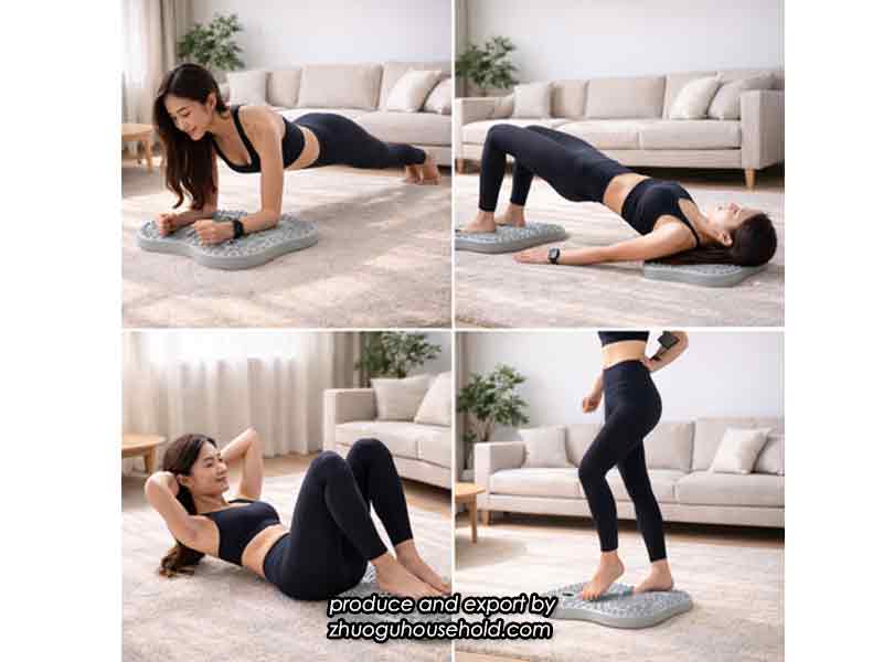 Inflatable acupressure stepper for ergonomic office wellness