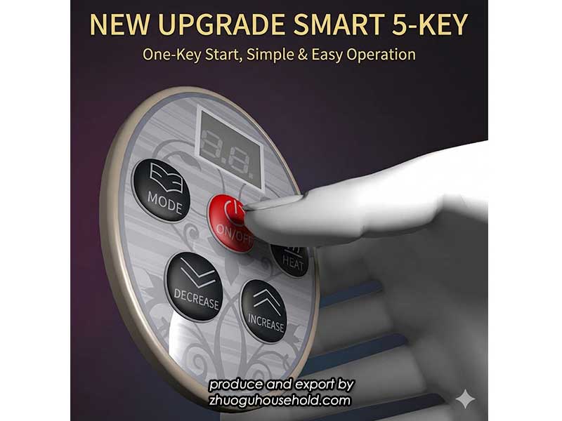 Close-up of 99-mode tapping massager interface for B2B sourcing