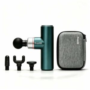 Mini pistola massaggiante portatile in lega di alluminio modello M10, massaggiatore a percussione tascabile con autonomia di 8 ore, ideale per etichette private di e-commerce.