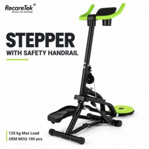 ZG97 foldable stepper with green handrail and black frame